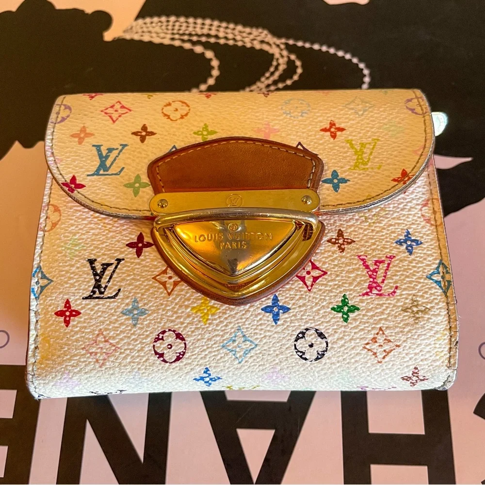 Louis Vuitton Monogram Multicolor Tri-Fold Wallet Vintage Joey Takashi Murakami‎